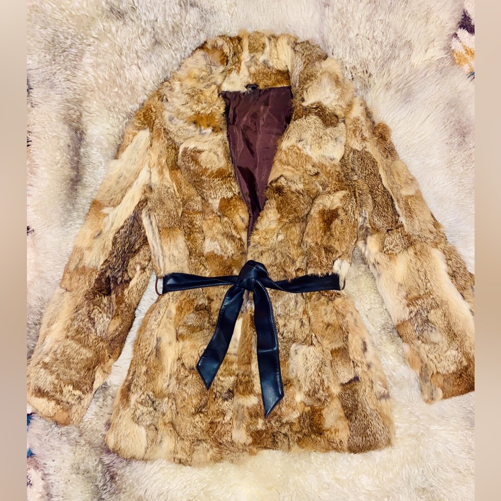 Vintage Rabbit Fur Coat 1970s/1980s